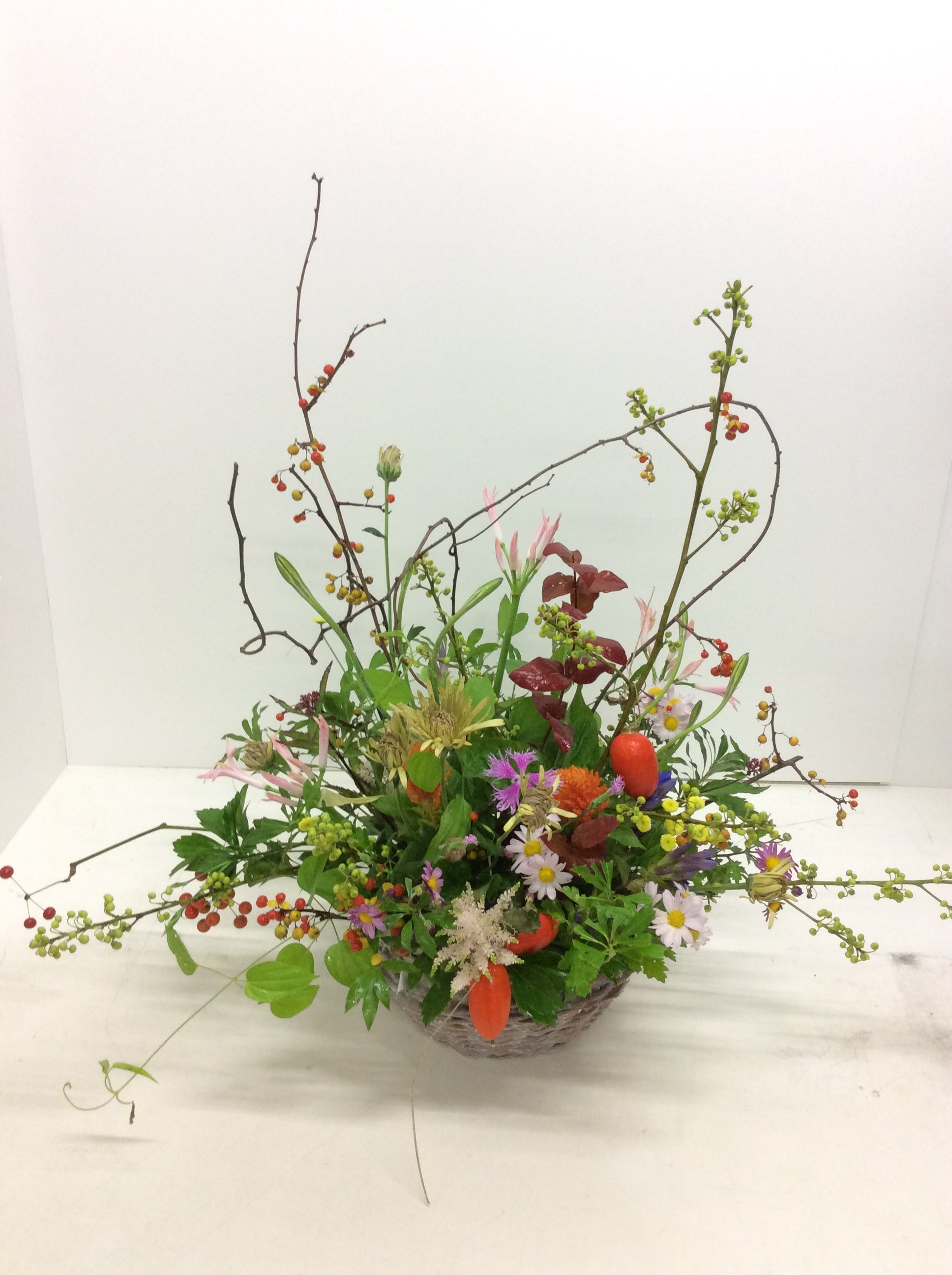 かごのアレンジメント