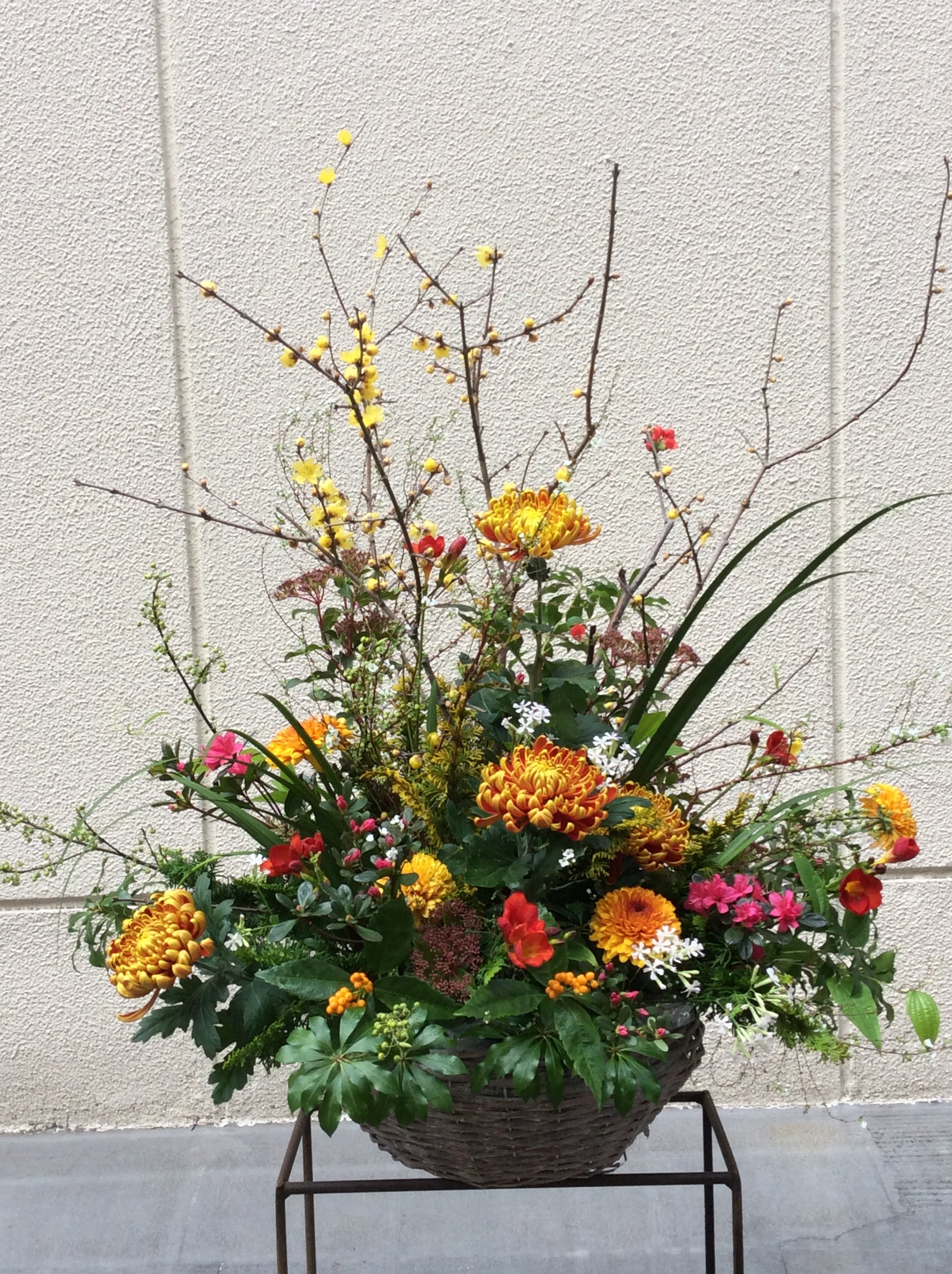 かごのアレンジメント